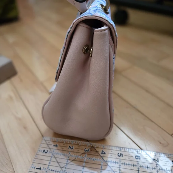 Floral Pink and Blue Women's Bag - Picture 5 of 6